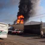 Explosión e incendio en bodega de Morelia que almacenaba huachicol