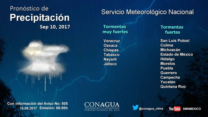 Habrá más tormentas intensas en Guerrero, Oaxaca, Chiapas y Tabasco Habrá más tormentas intensas en Guerrero, Oaxaca, Chiapas y Tabasco