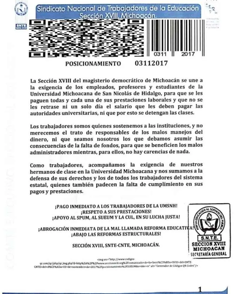 Diversos sindicatos se suman al SUEUM y SPUM y exigen juntos el pago íntegro de la quincena para empleados de la UMSNH, intensificando la lucha laboral universitaria 5