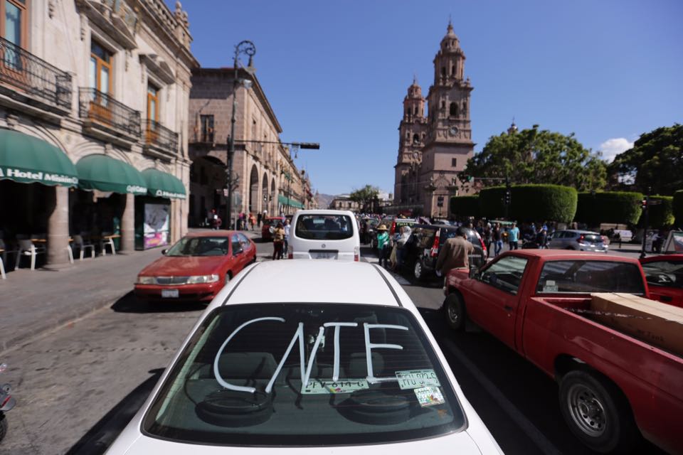 Protesta cnte en Morelia
