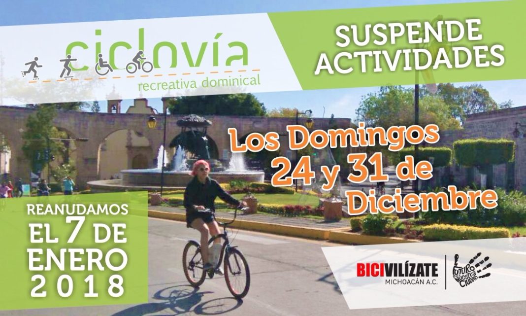 Suspenderán ciclovía dominical