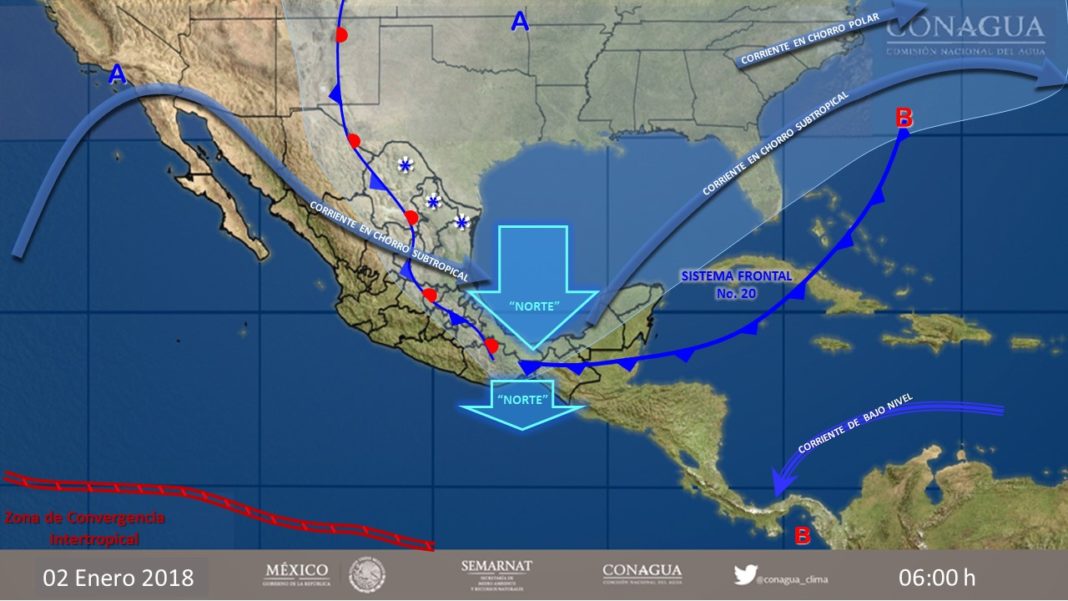 El clima para hoy se mantendrá frío por el contínuo paso del frente frío 20