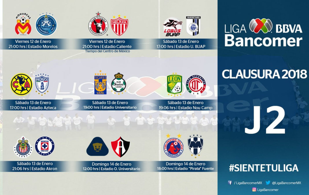 Se alista la jornada 2 del Clausura 2018