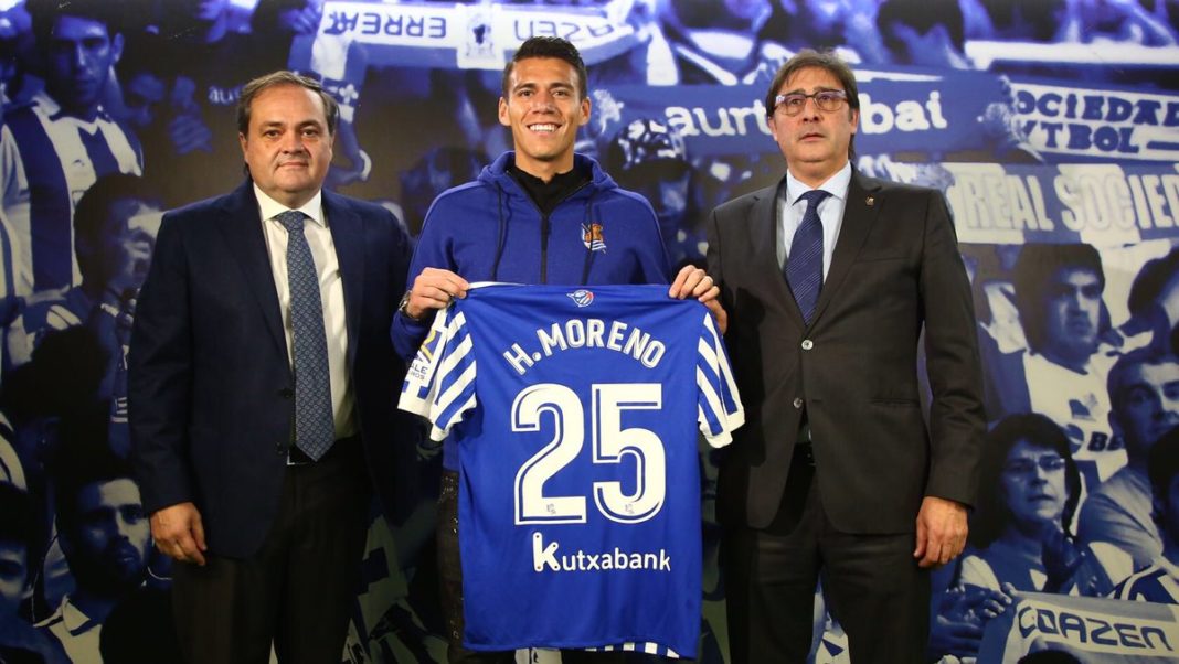 Moreno fue presentado con la Real Sociedad