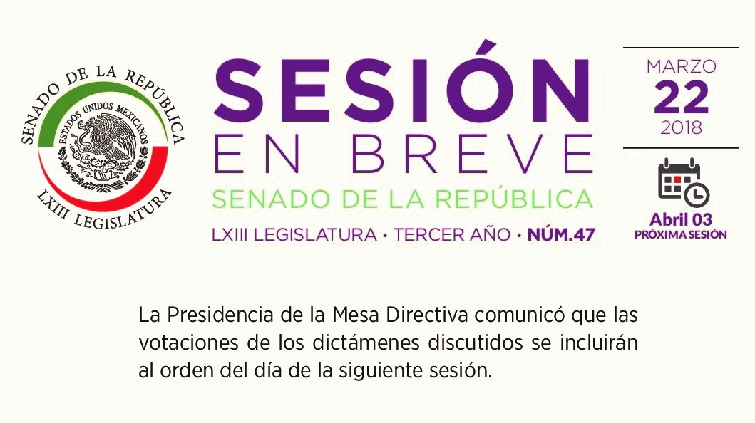 Resumen de la Sesión del Senado de la República