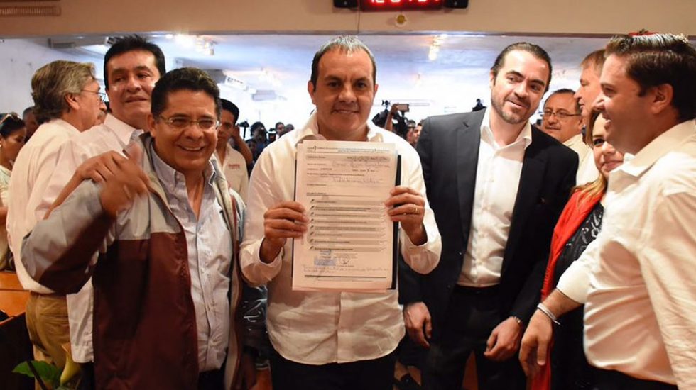 El Instituto Morelense de Procesos Electorales y Participación Ciudadana aceptó el registro de Blanco como candidato a gobernador por la coalición Juntos Haremos Historia