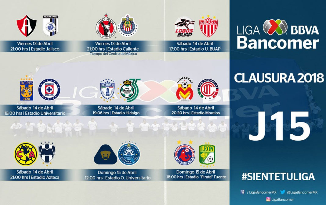 Vibrante la Jornada 15 del Clausura 2018