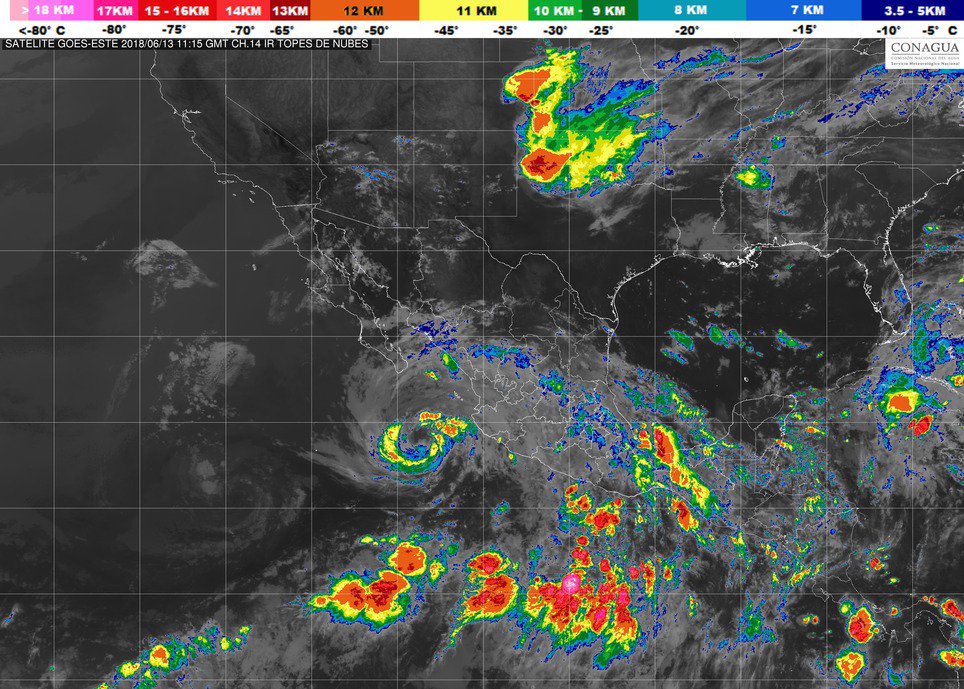 Se degrada "Bud" de huracán a tormenta tropical