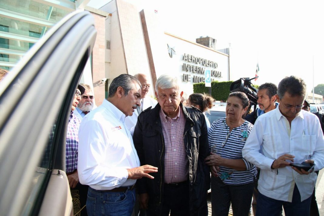 Recibe Raúl Morón a AMLO para su gira por Michoacán
