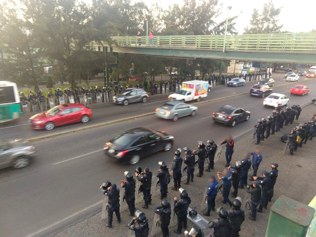 Despliegan operativo por manifestación de la CNTE