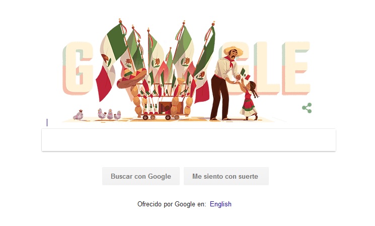 Google se suma a la conmemoración del Día de la Independencia de México