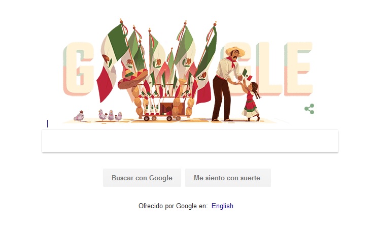 Google se suma a la conmemoración del Día de la Independencia de México