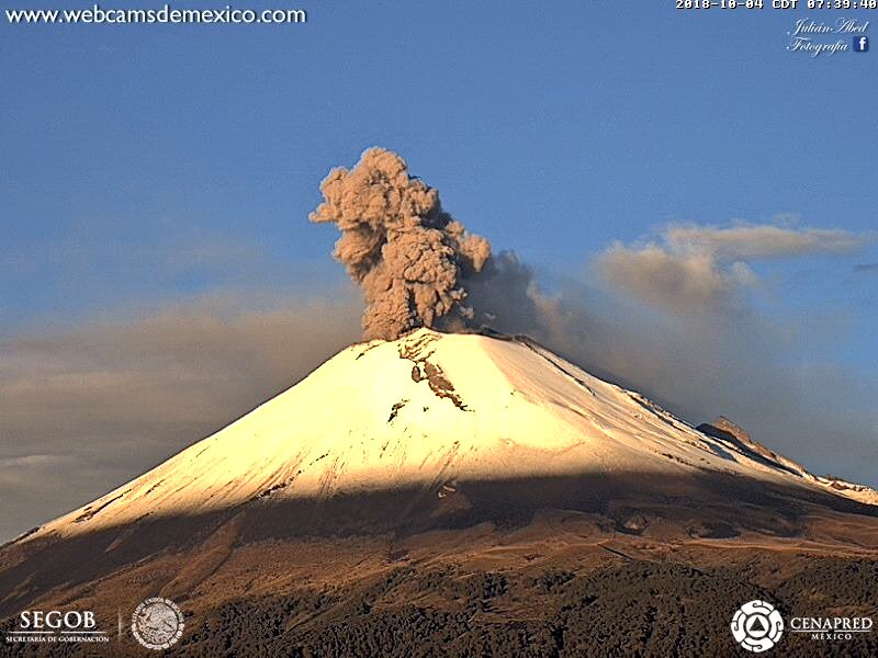 Alertan a población tras exhalaciones del Popocatépetl