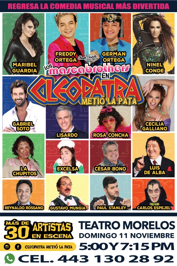 El musical "Cleopatra metió la pata", llegará a a Morelia