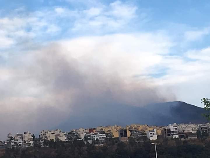 Atienden brigadistas incendio en Cerro Verde de Morelia