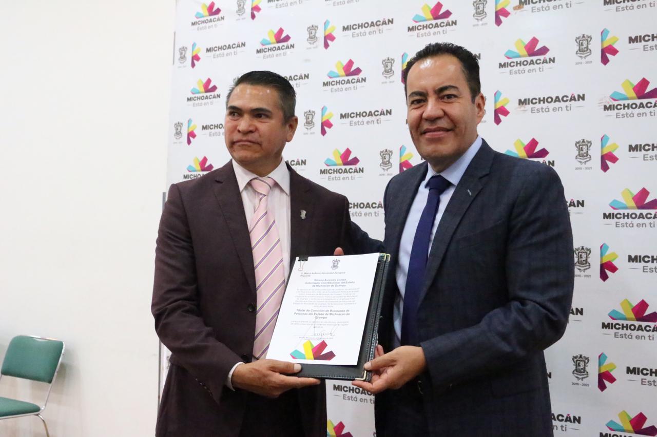 Nombran al titular de la Comisión de Búsqueda de Personas Desaparecidas en Michoacán