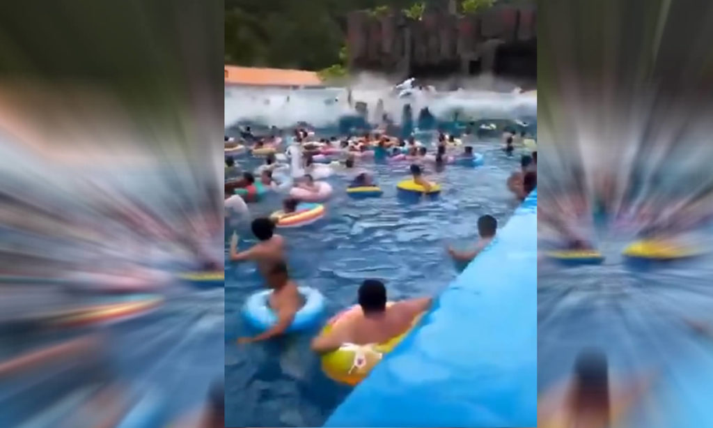 #Video 'Tsunami' deja decenas de heridos en parque acuático