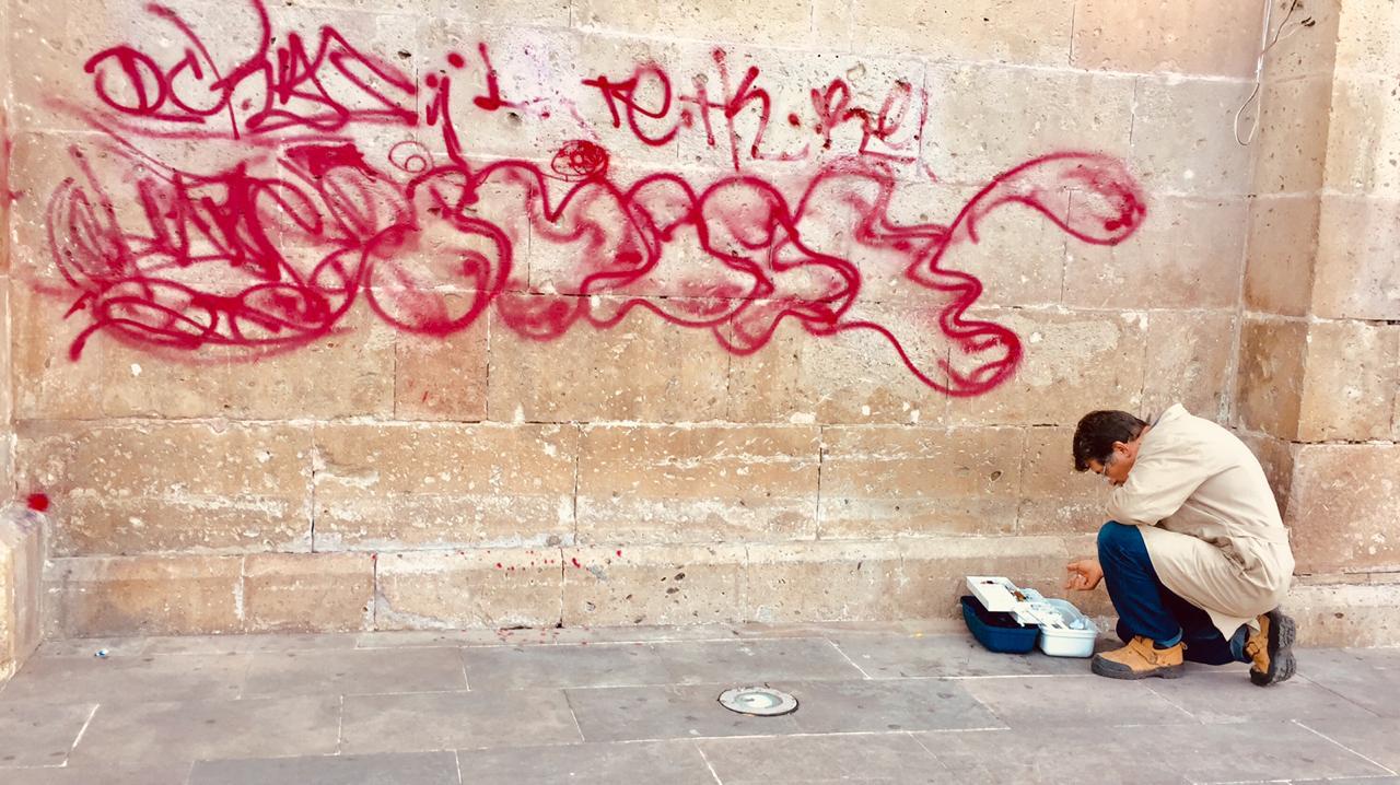 Coordinación del Centro Histórico registra 20 monumentos dañados por grafiti