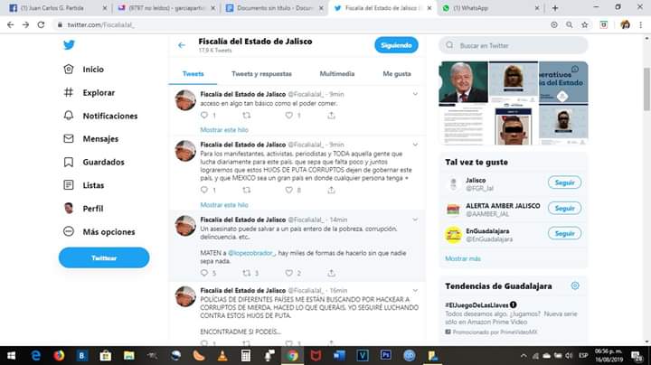 Hackean cuenta de la Fiscalía de Jalisco