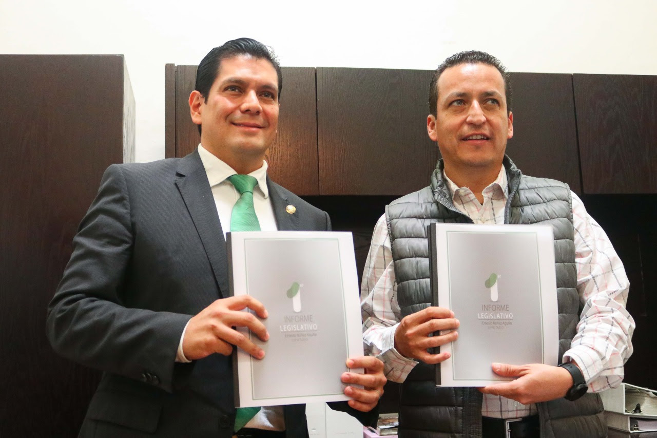 Recibe presidente del Congreso del Estado informe de actividades legislativas de Ernesto Núñez