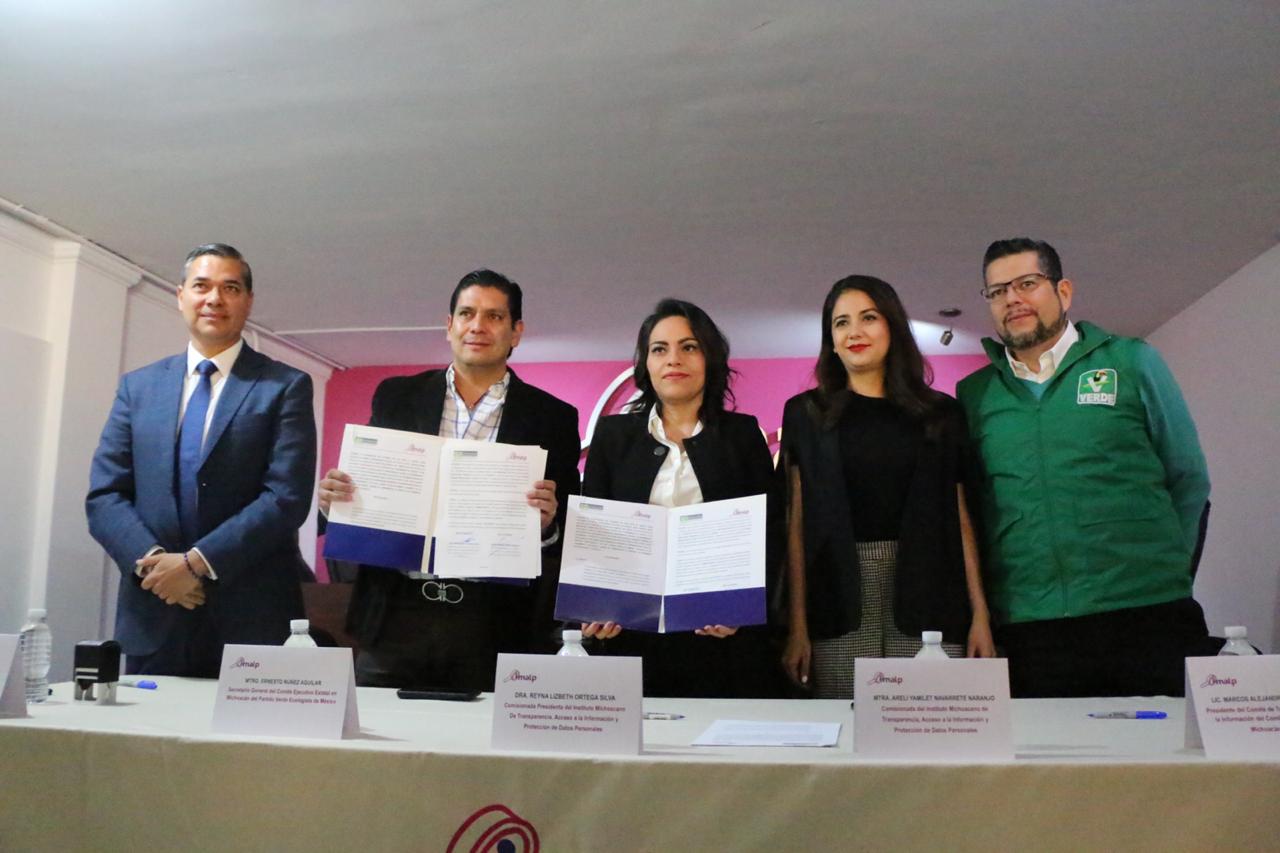 PVEM e IMAIP signan convenio de transparencia