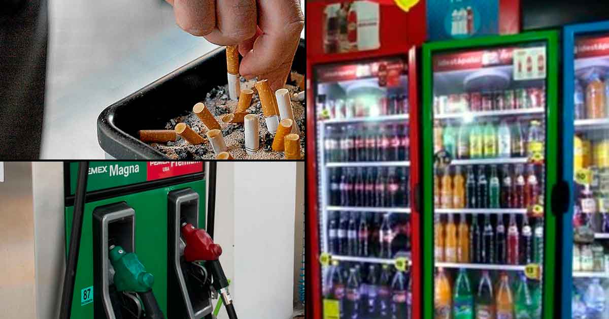 Sube precio de gasolinas, cigarros y bebidas
