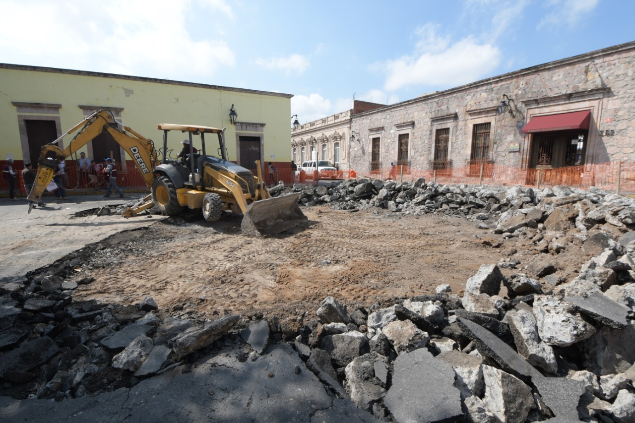 Insiste Ayuntamiento, obras en el centro histórico van en tiempo