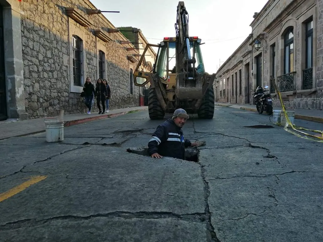 En riesgo de más socavones Centro de Morelia