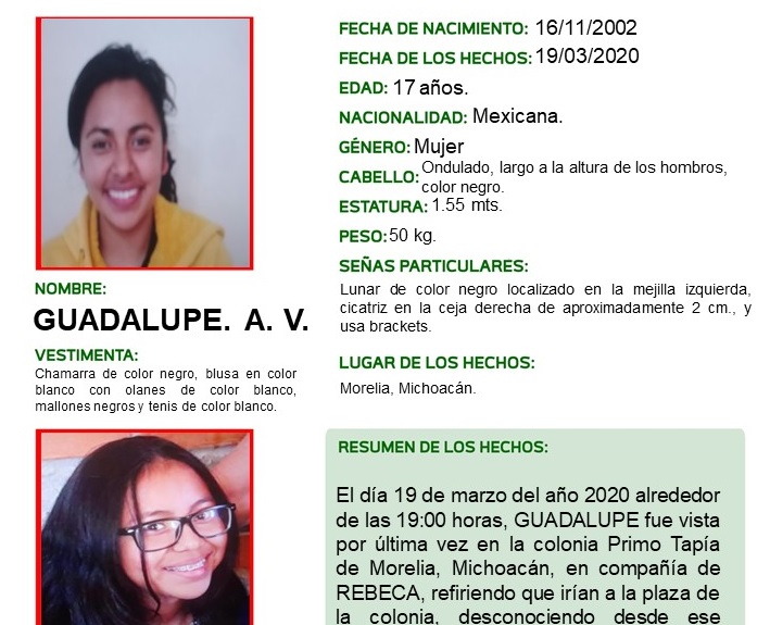 Activan Alerta Amber por Guadalupe A.V y Rebeca R.