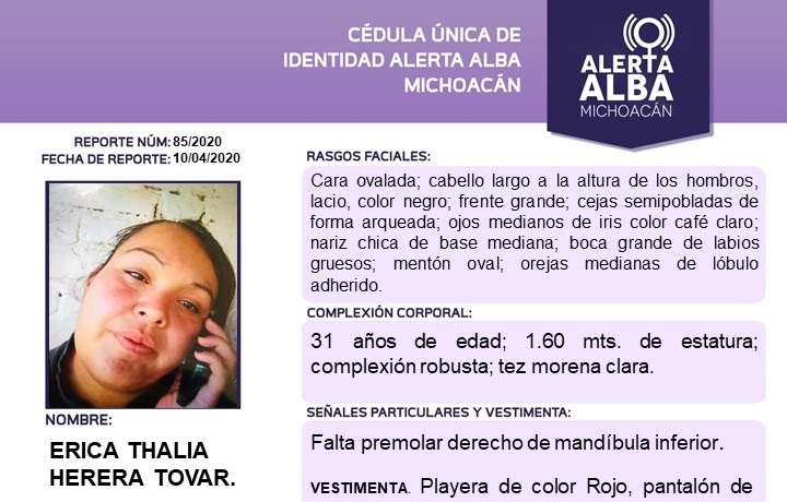 Activan Alerta Alba por Erica Thalia Herera Tovar