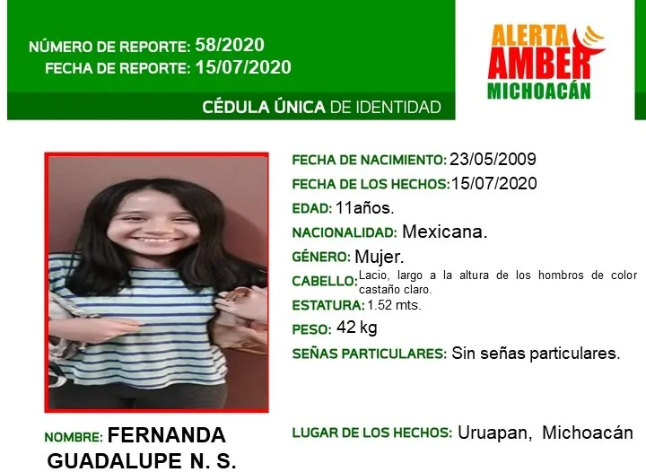 Activan alerta amber por Fernanda Guadalupe N.S.