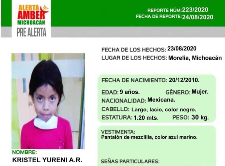 Activan alerta amber para localizar a cinco menores desaparecidas en Morelia