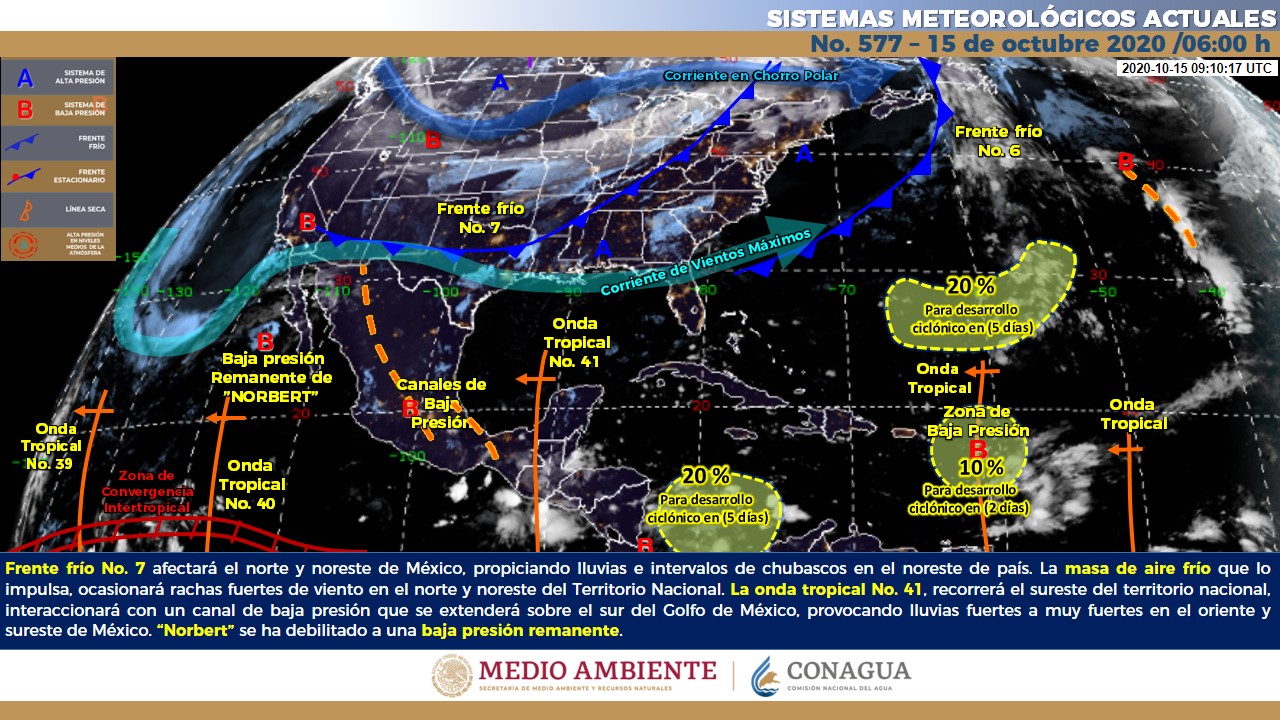 Pronóstico general del clima para hoy