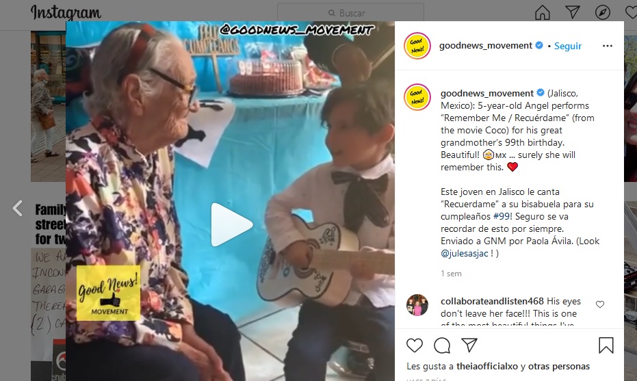 Vídeo. Niño conmueve con serenata a bisabuela