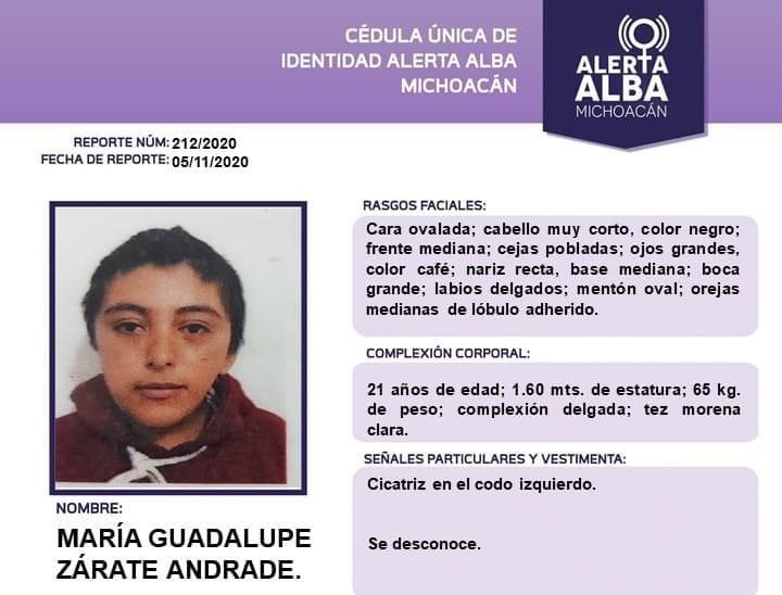 Activan alerta alba por María Guadalupe Zárate Andrade