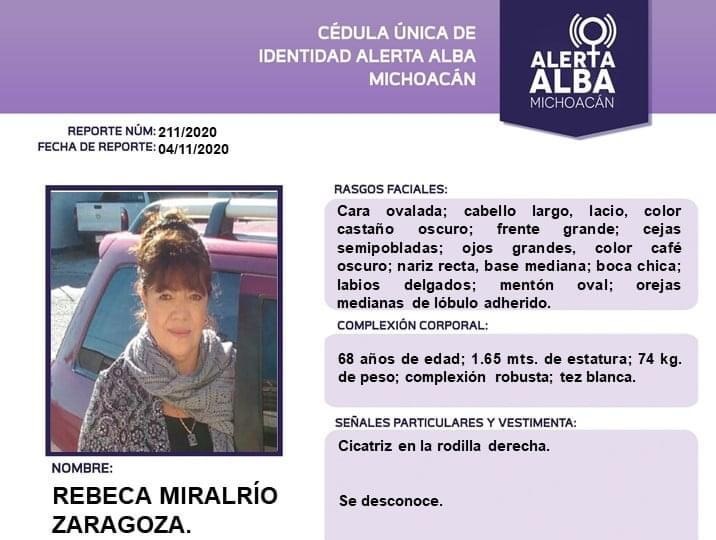 Activan alerta alba por Rebeca Miralrío Zaragoza