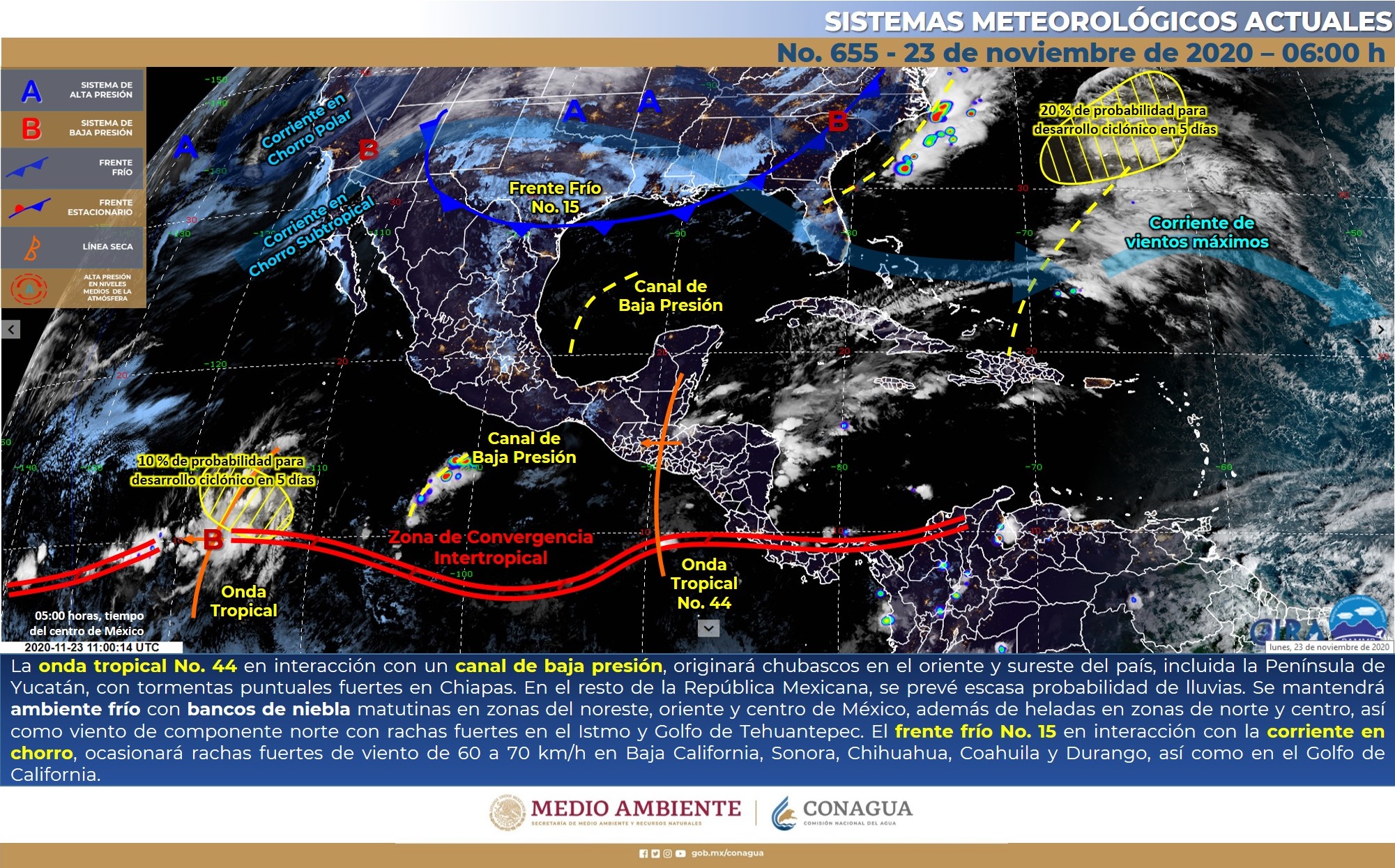 Pronóstico meteorológico general de hoy