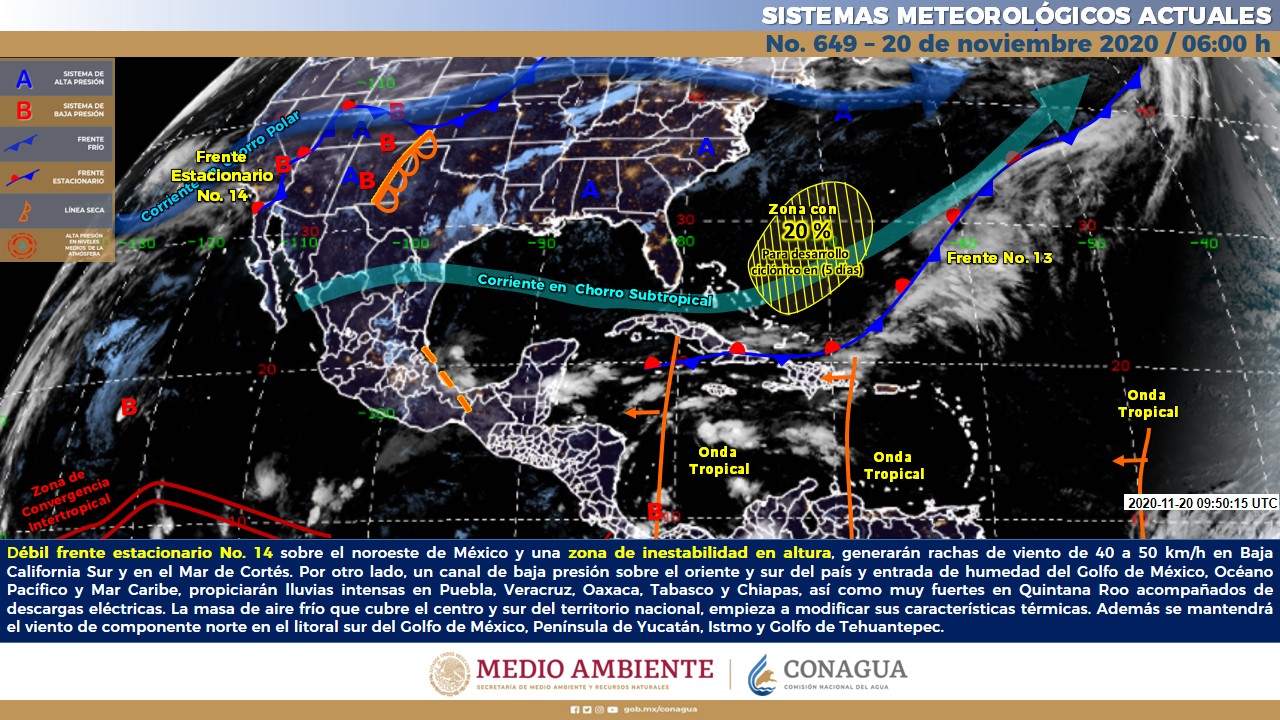 Reporte del meteorológico para hoy