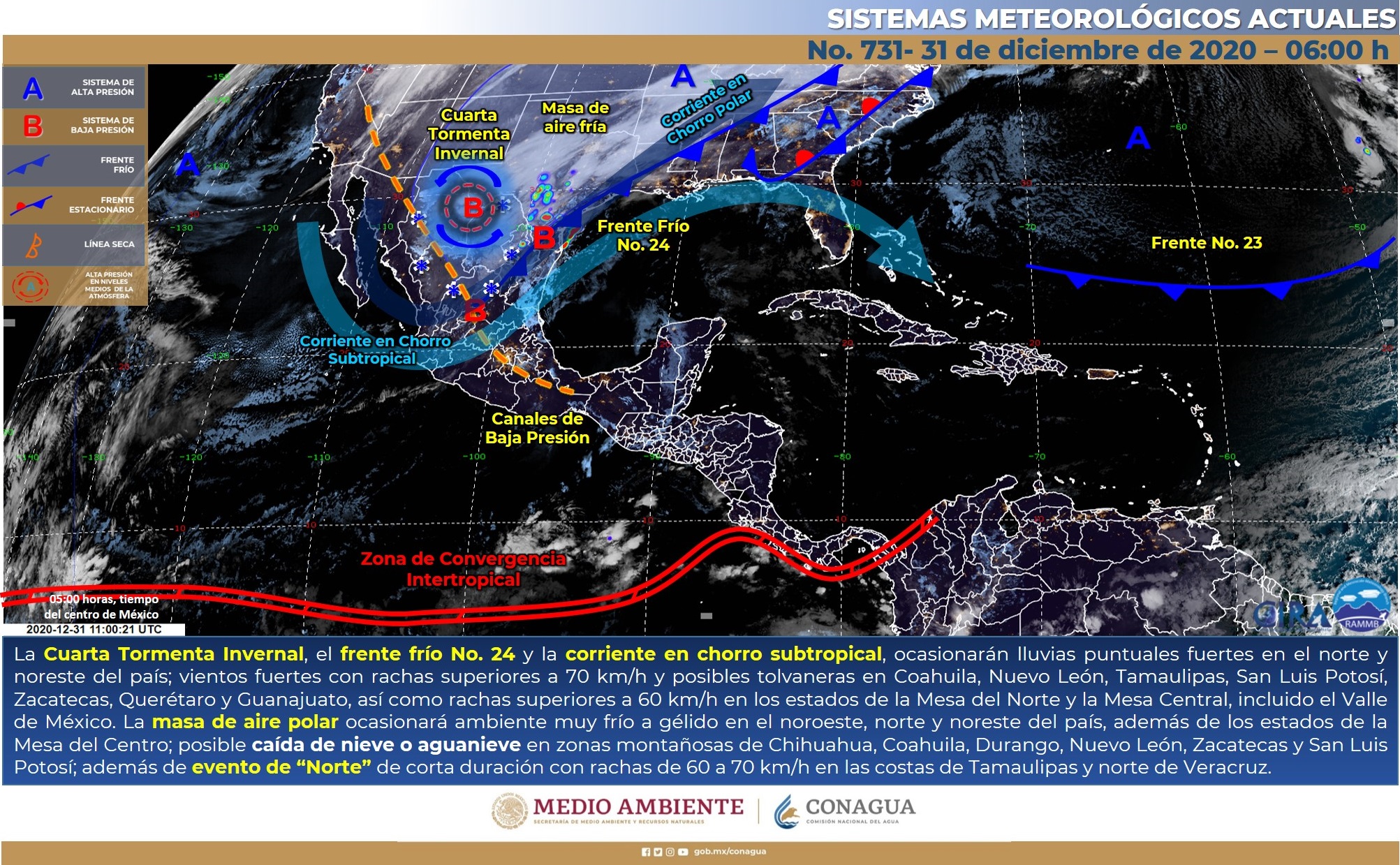 El reporte meteorológico para hoy jueves