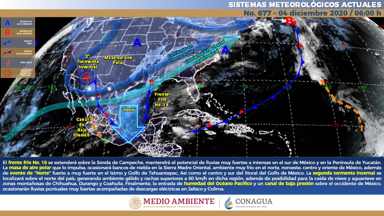 Pronóstico meteorológico general de hoy