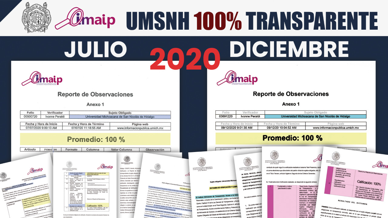 UMSNH 100 de transparencia en 2020