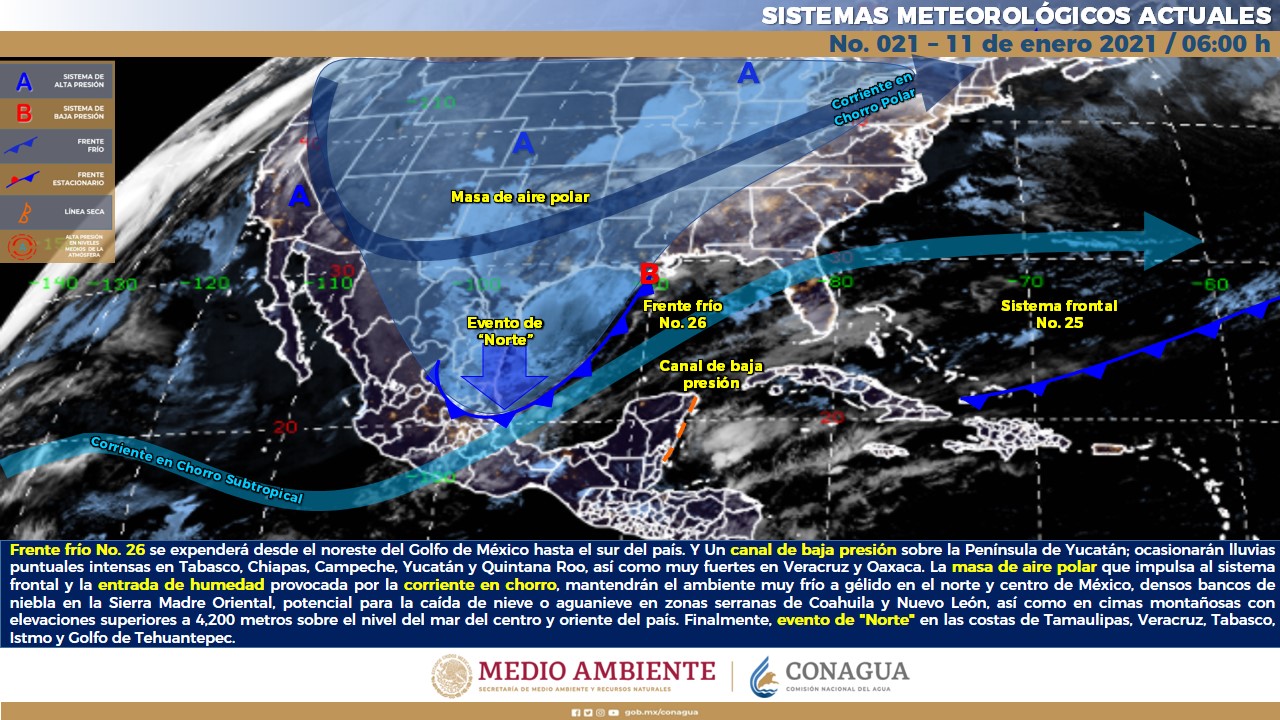 Pronóstico meteorológico para el día lunes