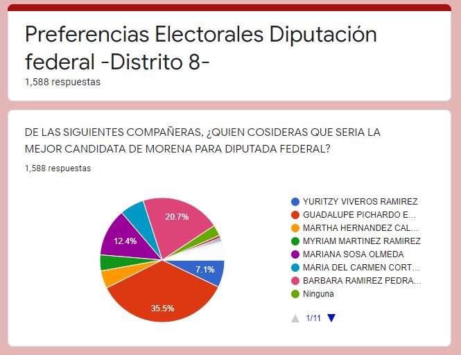 Guadalupe Pichardo a la cabeza