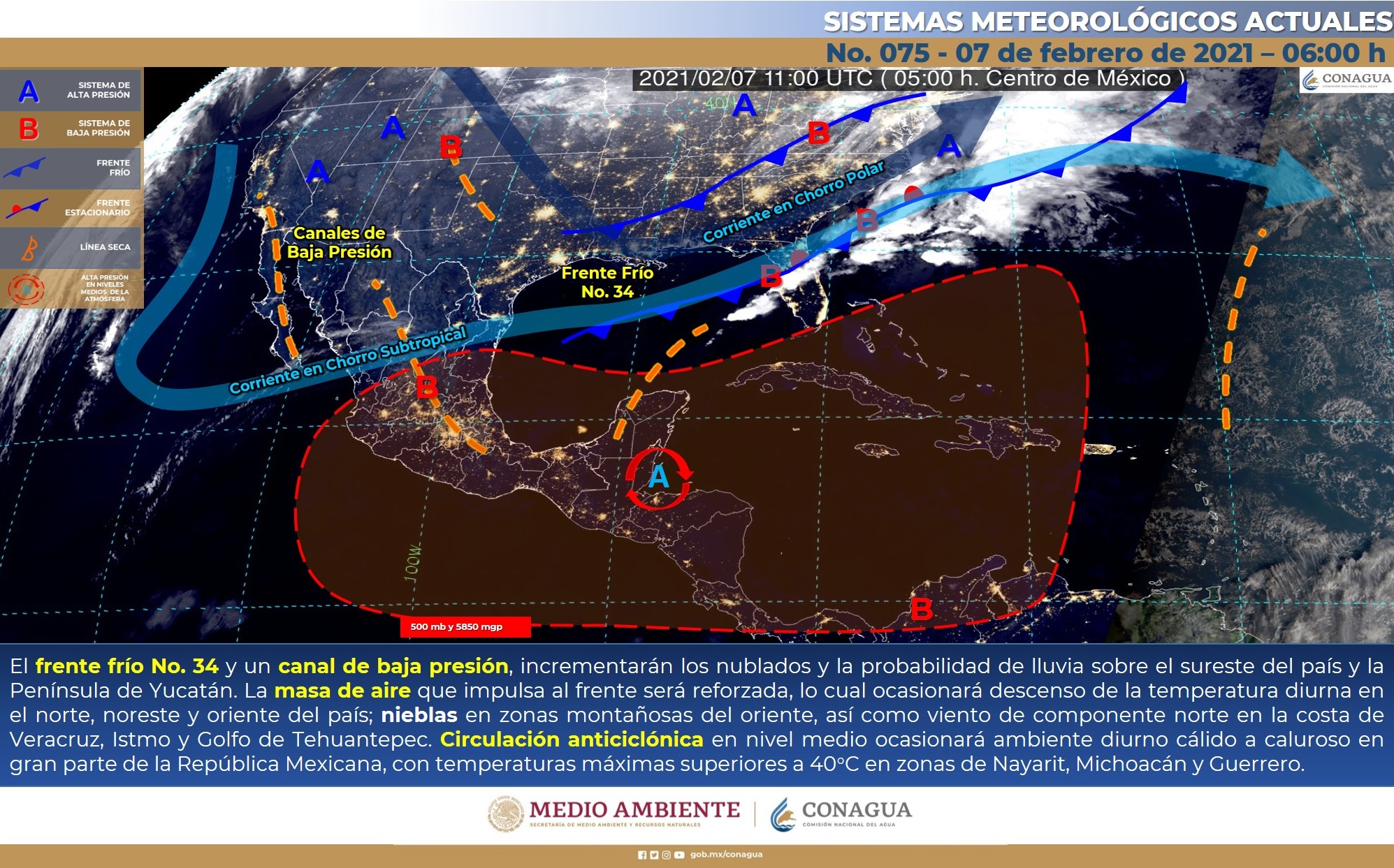 Pronóstico para hoy domingo del meteorológico