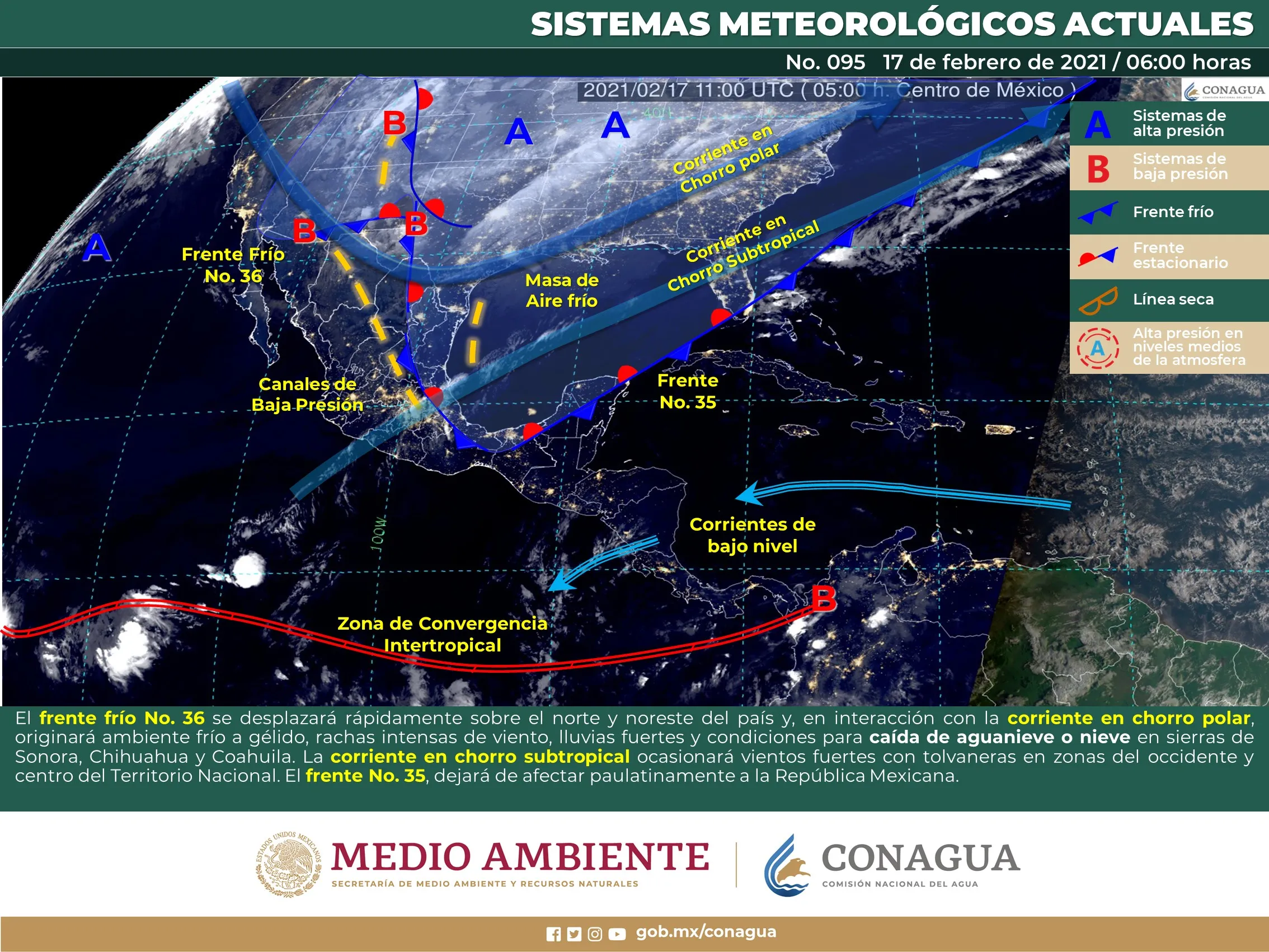 Reporte del clima para este miércoles