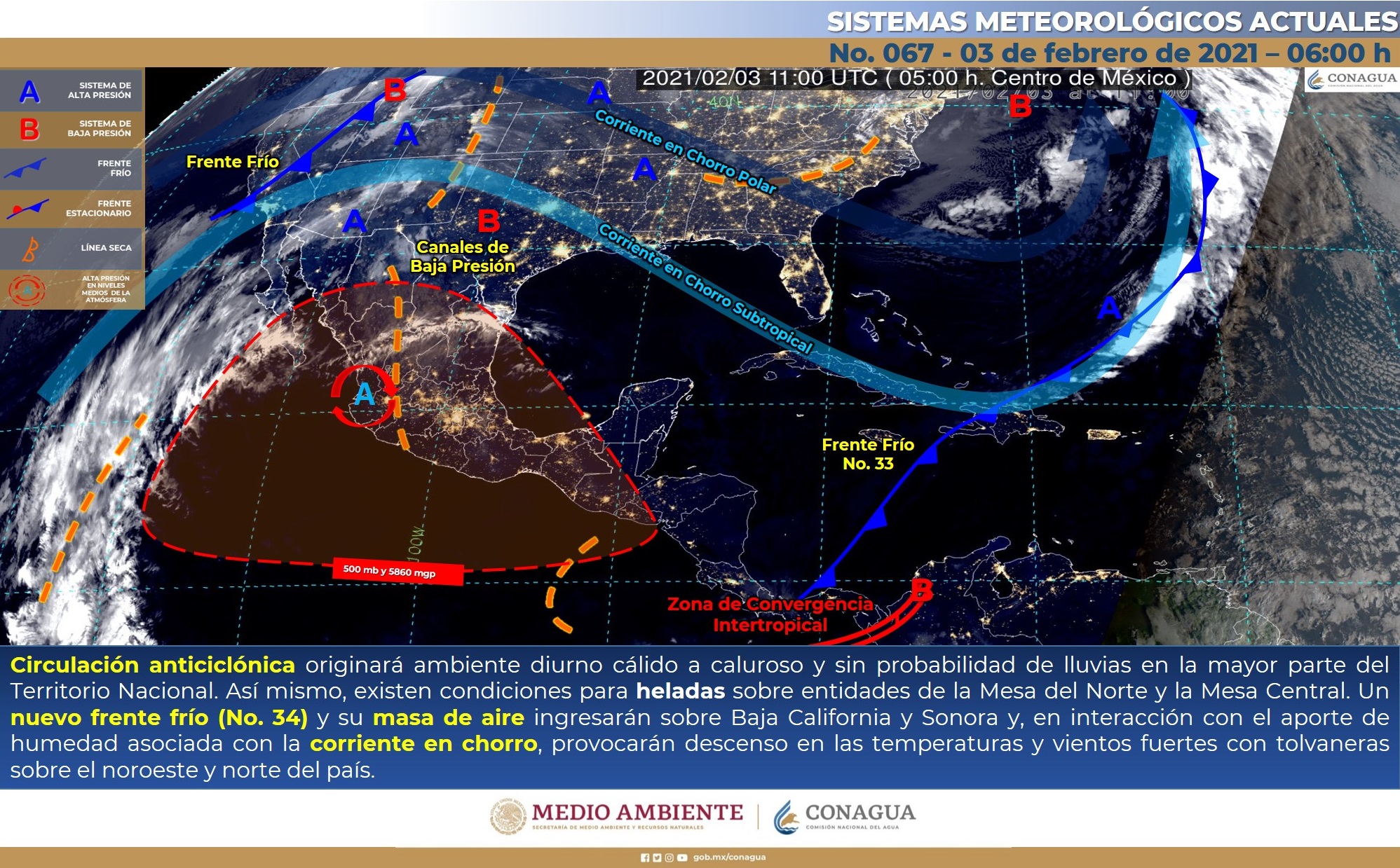 Reporte del clima para este miércoles