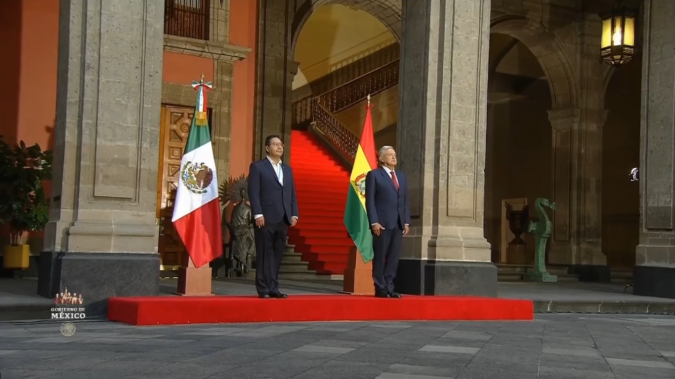 Recibe Palacio Nacional al presidente de Bolivia