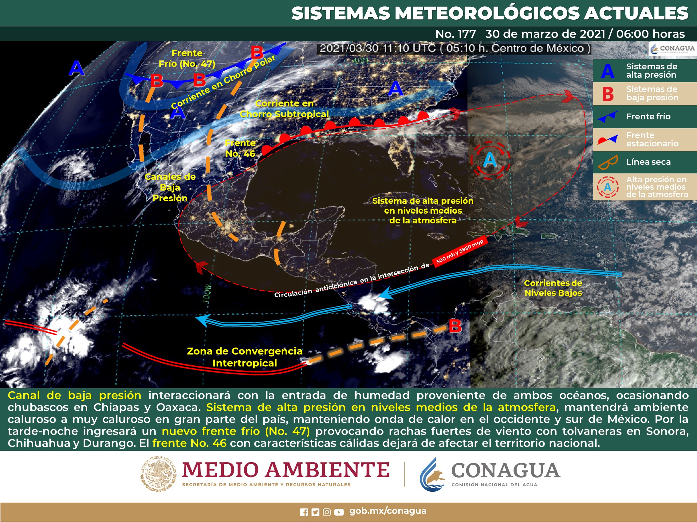 Reporte del meteorológico de hoy martes