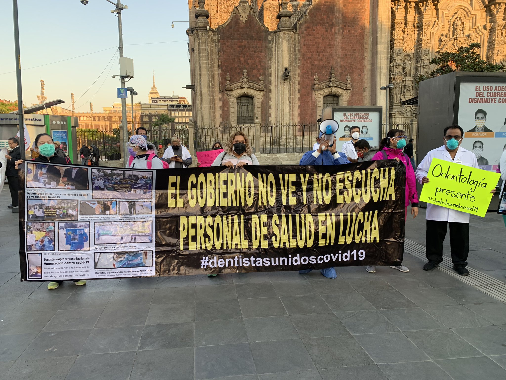 Médicos privados exigen vacuna anticovid en Palacio Nacional