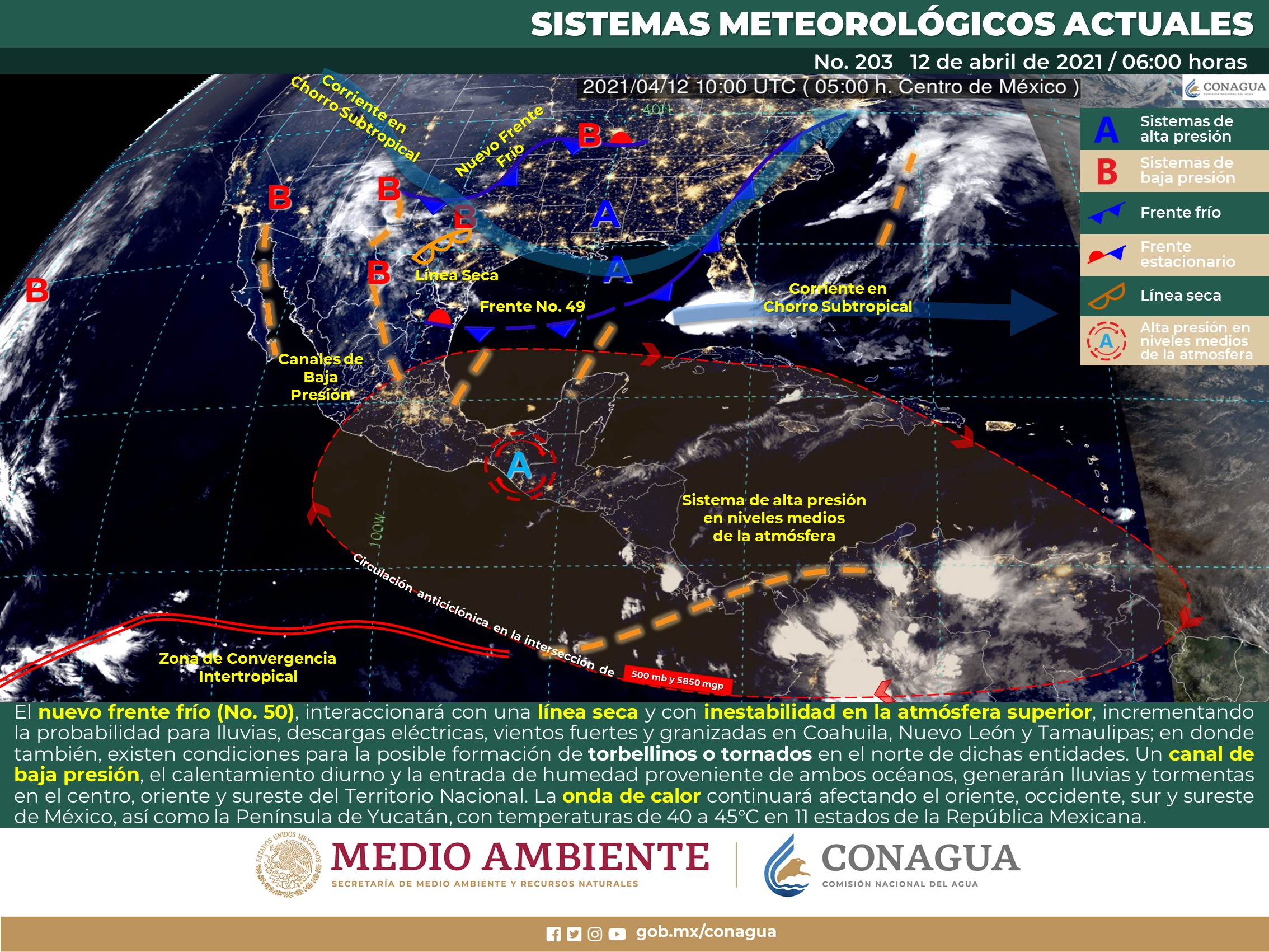 pronóstico general del meteorológico para hoy